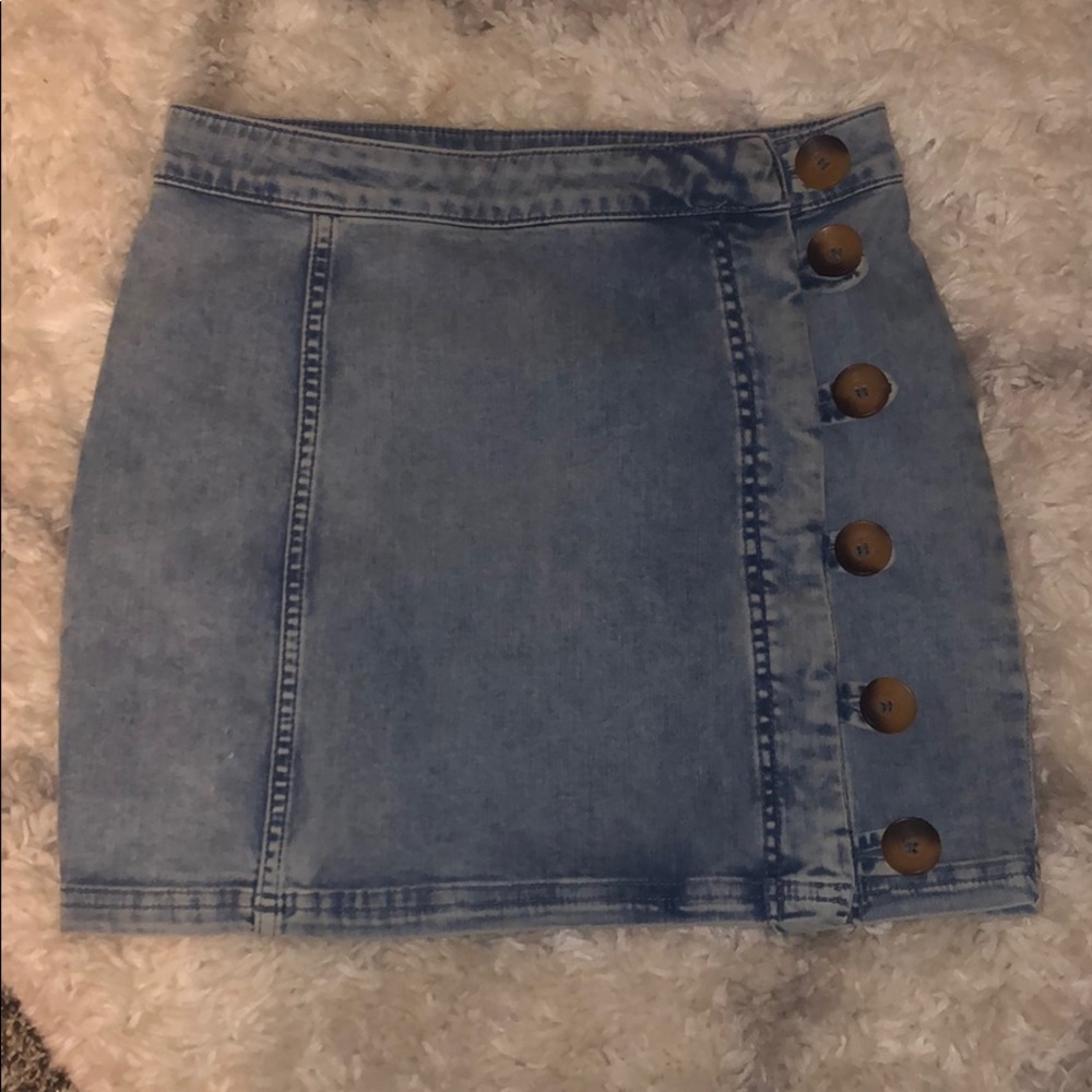 Free People Side Button Mini Skirt